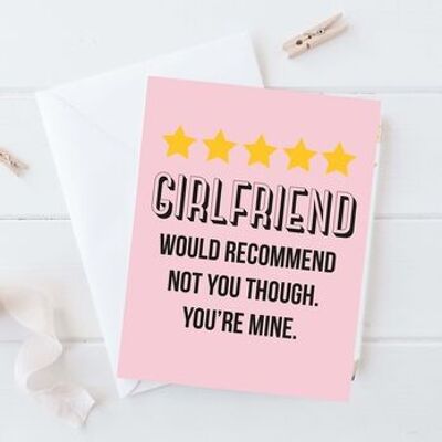 Carte de Saint Valentin cinq étoiles petite amie