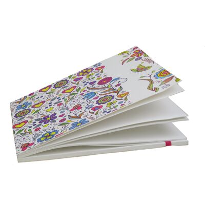 Multicolor flower pattern guest book