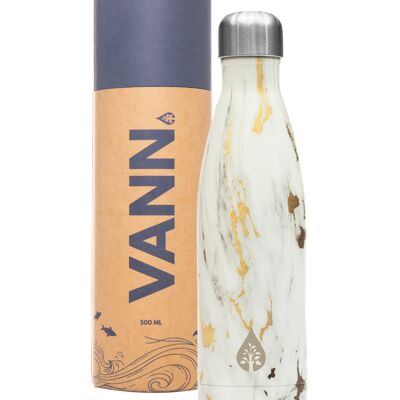 Botella de agua termo - Botella de agua sostenible VANN mármol oro