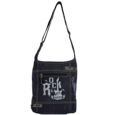 Sunsa toile sac dames hobo sac à main sac à bandoulière pierre lavé sac à bandoulière noir