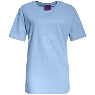 T-shirt bleu léopard fou