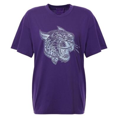 Camiseta Crazy Leopard Plata-Ciruela