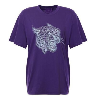 Crazy Leopard Silver-Plum T-Shirt