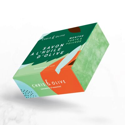 Savon à l'huile d'olive et Menthe poivrée/ Menthe verte - 100g