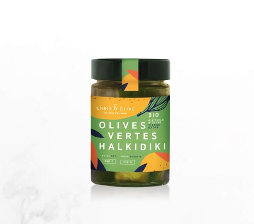 Olives Bio Halkidiki à l'huile d'olive - 360g