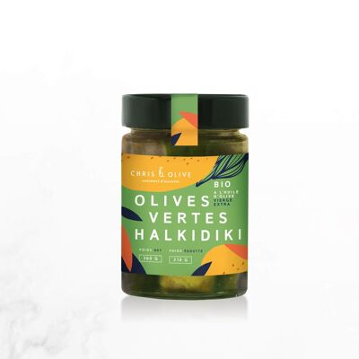 Olives Bio Halkidiki à l'huile d'olive - 360g
