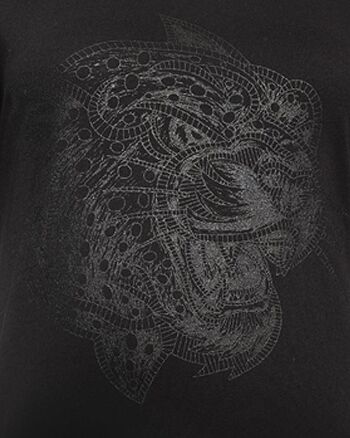 T-shirt noir léopard fou 3