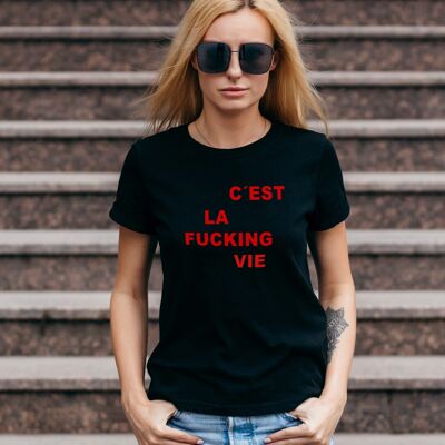 T-shirt unisex nera C'est la vie