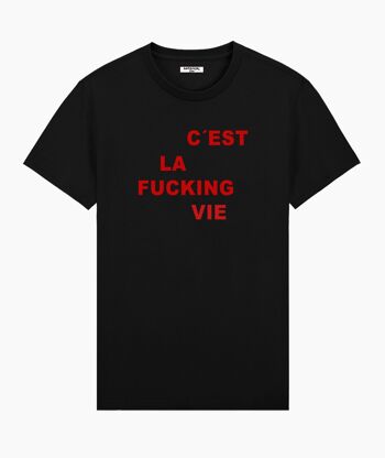 T-shirt unisexe noir C'est la vie 3