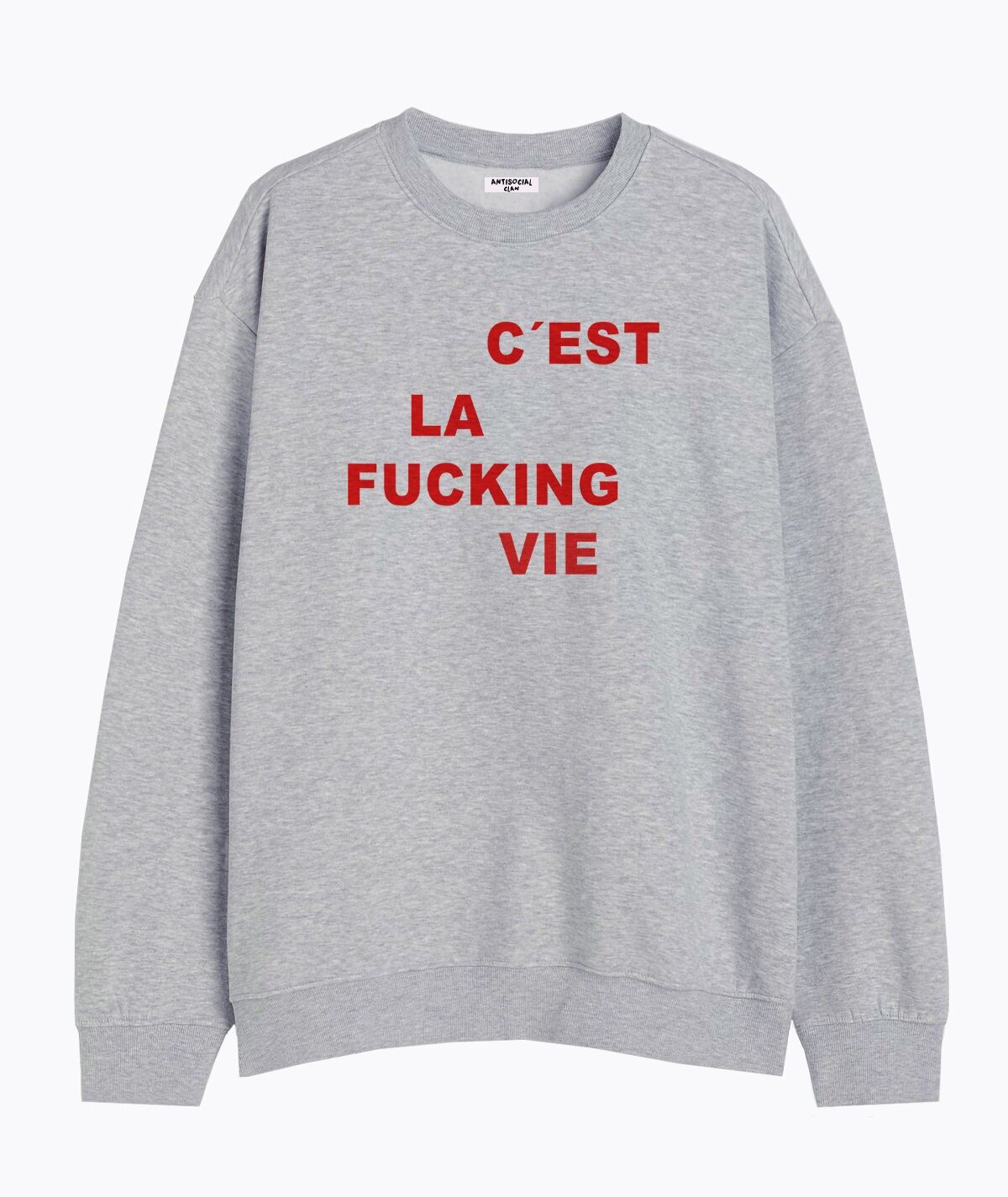 FELPA UNISEX GRIGIA C'EST LA VIE