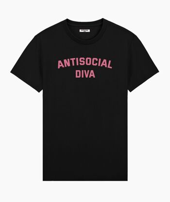T-shirt unisexe noir Diva 1