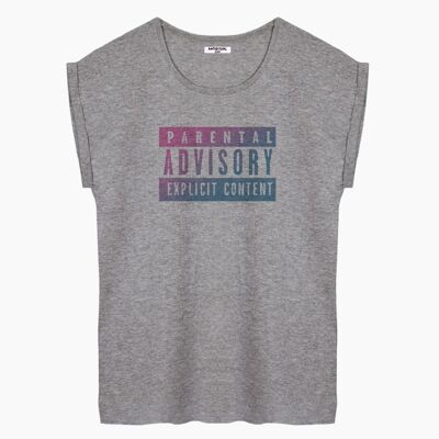 Parental advisory gray women's t-shirt