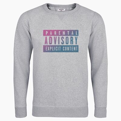 SWEAT-SHIRT UNISEXE GRIS PARENTAL ADVISORY