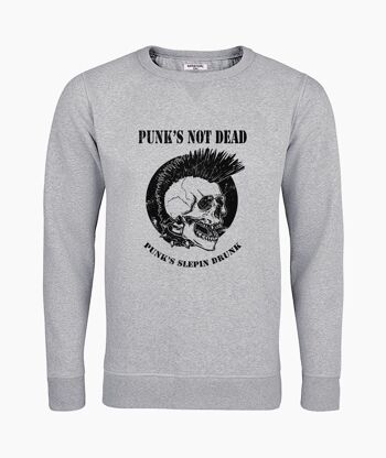 SWEAT-SHIRT UNISEXE GRIS PUNK DRUNK 1