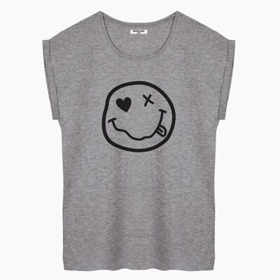 Smiley gray women's t-shirt