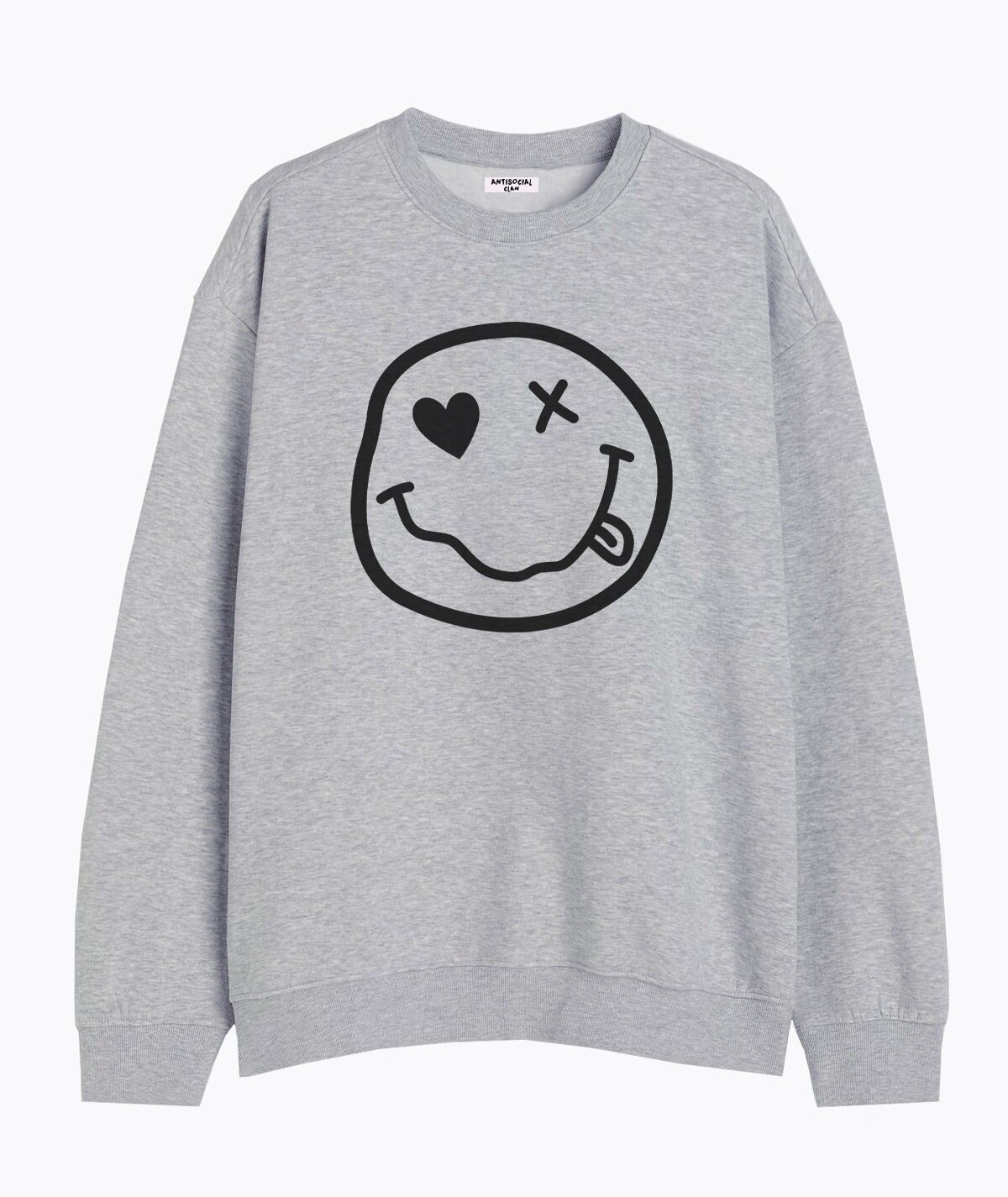 FELPA UNISEX GRIGIA SMILEY