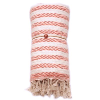 Asciugamano Duocolor Spina di Pesce - Corallo