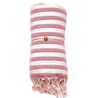 Duocolor Herringbone Towel - Bordeaux