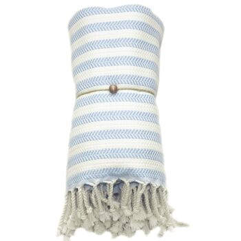 Serviette Chevrons Duocolor - Bleu Clair 1