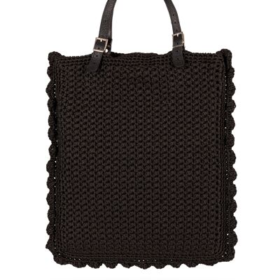 Black Narrow Crochet Bag