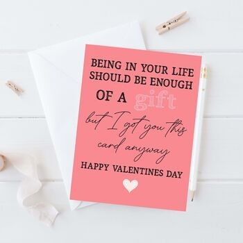 Je suis ta carte cadeau Saint Valentin