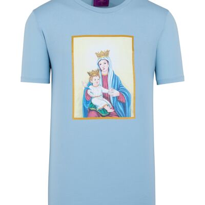 María azul y Jesús masculino