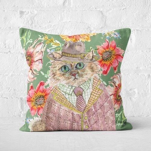 Cuscino gatto floreale Cottage