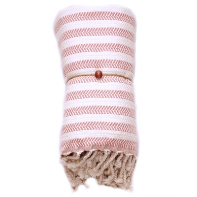 Serviette Chevrons Duocolor - Rose Saumon