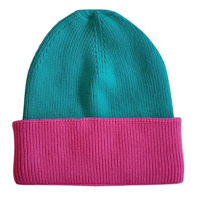 Casquette en coton color blocking fuchsia mare ourlet en fuchsia