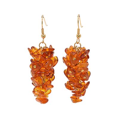 Amber grape earrings