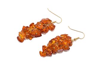 Boucles d'oreilles raisin ambre 2