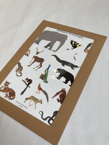 Affiche les animaux de la jungle A4 4