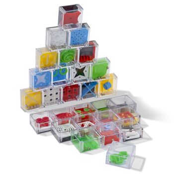 28 Mini labyrinthe Puzzle Cube jeu casse-tête défi, cadeaux de sac de fête scientifique parfait, 2