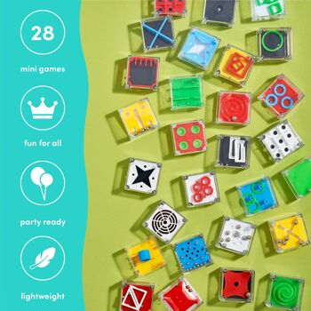 28 Mini labyrinthe Puzzle Cube jeu casse-tête défi, cadeaux de sac de fête scientifique parfait, 6
