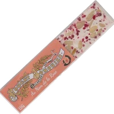 Nougat blanc tendre saveur rose