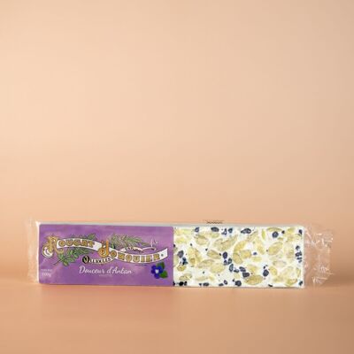 Soft white nougat with violets - 100g - Artisanal