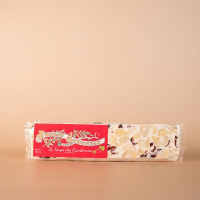Soft white nougat with cranberries - 100g - Artisanal