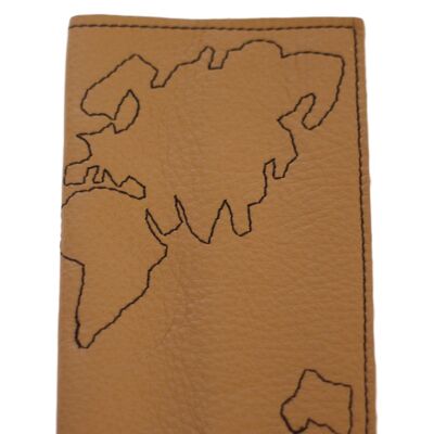 Etui à passeport et carte grise camel