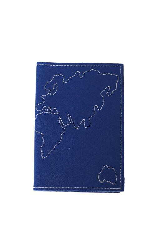 Etui à passeport et carte grise bleu