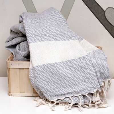 Diamond Towel - Light Gray