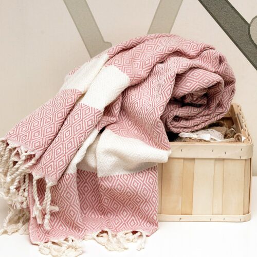 Diamond Towel - Salmon Pink