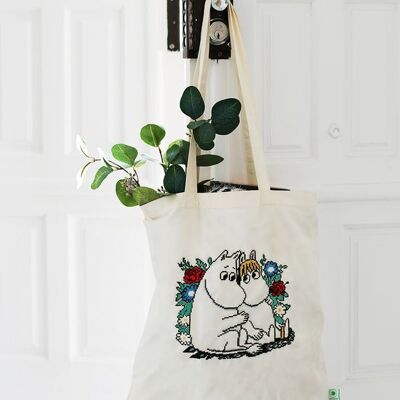 Cross stitch kit with tote bag - "Moomin Love"