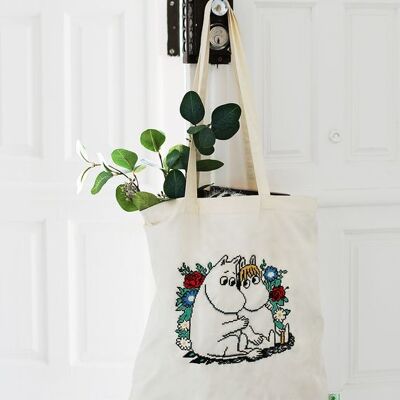Kit de punto de cruz con tote bag - "Moomin Love"