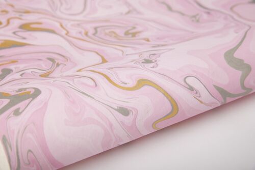 Hand Marbled Gift Wrap Sheet - Free Spirit Rosewater