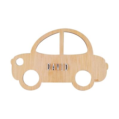 Placa señal de madera diseño de coche, decoracion bebe
