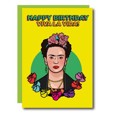 ¡Feliz cumpleaños, Viva La Vida! Tarjeta de cumpleaños de Frida Kahlo