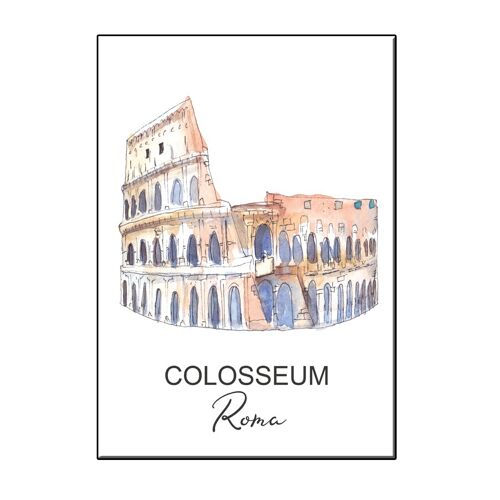 A6 city icon colosseum rome card