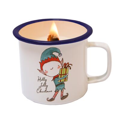 Candle in a cup elf christmas - happy xmas