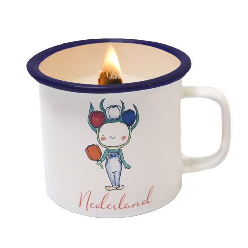 Happy tulip boy nl candle in a cup