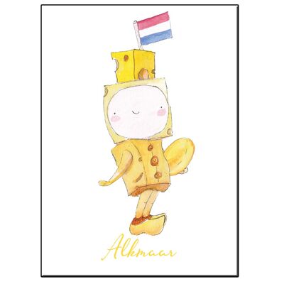 TARJETA A5 HAPPY CHEESE BOY ALKMAAR CITIES NL
